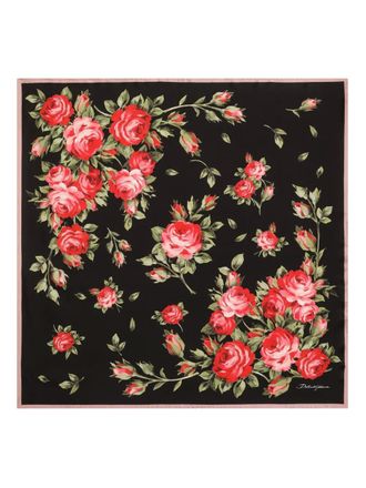 Dolce & Gabbana floral-pattern scarf - Zwart