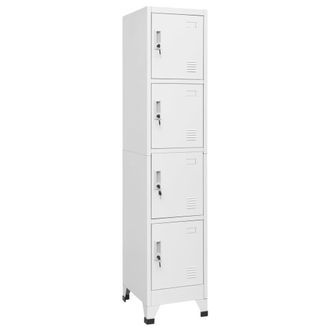 Berkfield Home Locker Cabinet with 4 Compartments 38x45x180 cm in Grey | Size: 38 x 45 x 180 cm