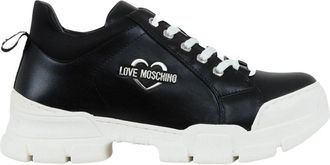 Love Moschino Schoenen, Dames, Zwart, 39 EU, Leer, Sneakers