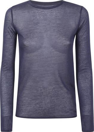 Majestic Filatures Blauwe Micromodal Cashmere T-shirts en Polos - Dames - Longsleeves - Blauw - S - Kasjmier - Tops