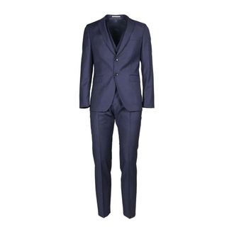 HUGO BOSS Heren, Pakken, Blauw, Maat: 2XL Leer