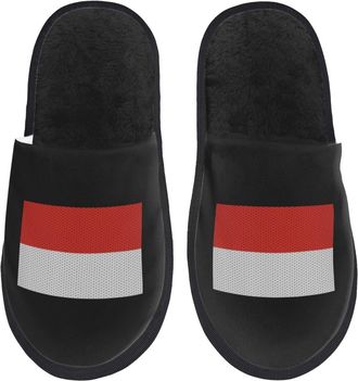 Generic Warm Fluffy Slipper Flag Of Poland Mens Slipper Plush Womens Slippers for Travel Hotels Indoor M