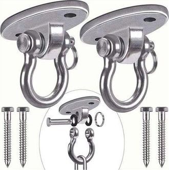 OEM Juego De Soportes Y Fijaci&oacute;n Para Hamaca, 2 Piezas, Ganchos De Techo De Acero Inoxidable 304 De Alta Resistencia, Ganchos Para Colgar, Yoga, Hamaca, S