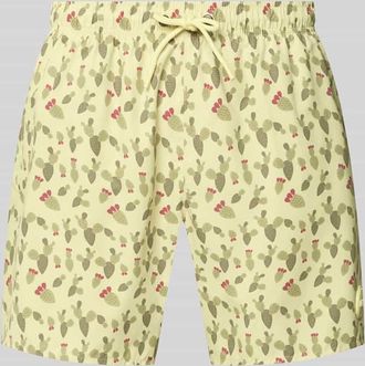 Colmar Regular Fit Badehose mit Allover-Motiv-Print in GELB, Gr&ouml;&szlig;e XXL