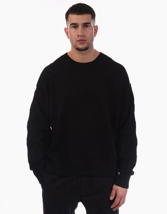 Off-white Mens 3D Diagonal Knit Crewneck Sweatshirt - Black - Size: 9.5/13/12.5/12/11.5/11/9/16/15.5/15/14.5/14/13.5/10.5/10/40