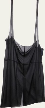 Prada Sheer Cigaline Midi Suspender Skirt