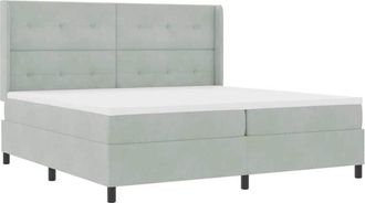 vidaXL Vidaxl - Cama Tipo Box Spring Gris Claro 200 X 200 Cm Terciopelo
