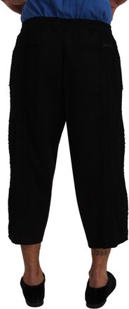 Dolce & Gabbana Mens Black Cotton Torero Sweatpants Shorts Pants Nylon