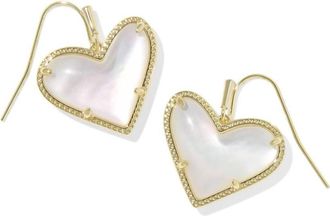 Kendra Scott Womens Ari Heart Statement Drop Earrings In Gold Ivory Mother Of Pearl
