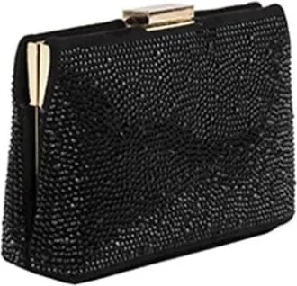 Anna Cecere Clutch de ceremonia en tejido y strass - Bags - Mujer - Negro - ONE SIZE