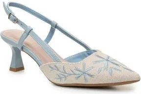 Nicole Miller Embroidered Slingback Pump in Beige Sky at Nordstrom Rack, Size 7.5