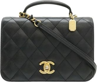 Chanel Pre-owned Matelasse Handtas - Dames - Vintage Schoudertas - Zwart - ONE Size - Leer - Vintage