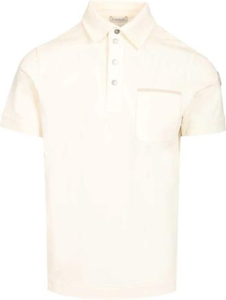 Moncler Polo Shirt met korte mouwen - Heren - Polos - Wit - M - Katoen - Tops