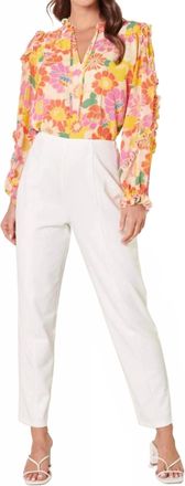 Sugarlips Zippy Ruffle Blouse In Tropical Raj