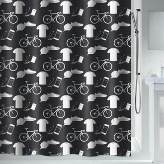 Spirella Spirella - Cortina De Ducha De Poli&eacute;ster Patchwork 240x180 Cm Blanca Y Negra