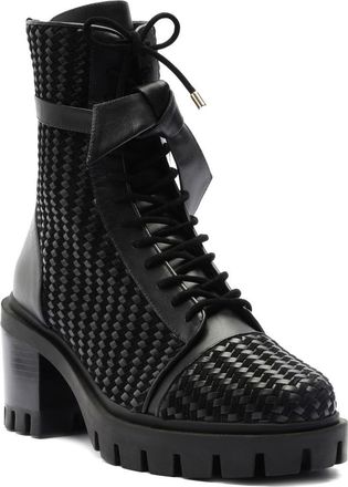 Alexandre Birman Tresse Combat Boot in Black at Nordstrom, Size 6.5