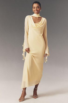 De La Vali Cristobal Cowl-Neck Maxi Dress