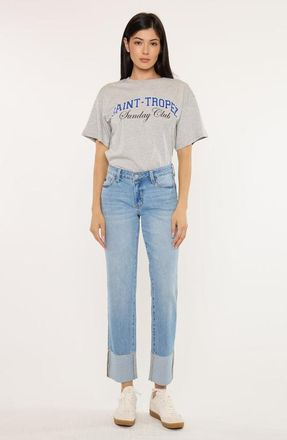 Kancan Tiffany Essentials Low Rise Straight Jeans in Medium Light at Nordstrom, Size 29