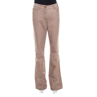 Escada Savannah Brown Coated Stretch Denim Flared Jeans