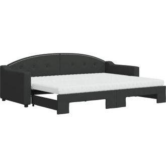 vidaXL Vidaxl - Sof&aacute; Cama Nido Con Colch&oacute;n Tela Negro 80x200 Cm