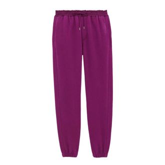 Saint Laurent Mens Fuchsia Embroidered-Logo Cotton Track Pants, Size Medium