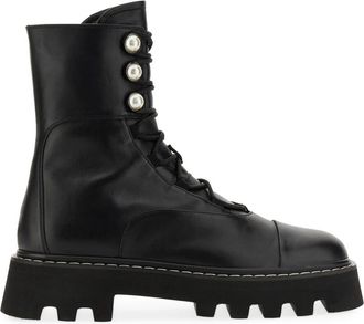 Nicholas Kirkwood Pearlogy Combat Boots 40 mm - Dames - Veterlaarzen - Zwart - 40 EU - Leer - Schoenen