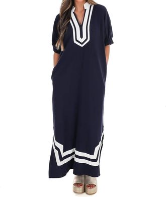 Entro Womens In The Best Way Contrast Midi Dress In Navy