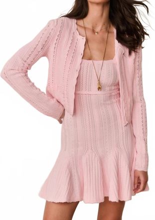 LoveShackFancy Peridot Long Sleeve Cardigan In Pink