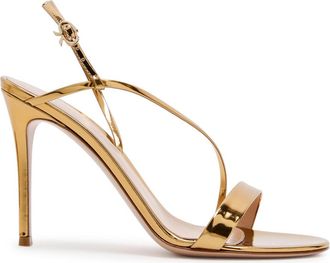 Gianvito Rossi Manhattan 95 Metallic Leather Sandals - Gold - 40 (IT40/ UK7)