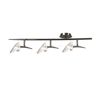 Netlighting Flavia Linear Spot Light 3 Light G9 With Adjustable Heads Black Chrome
