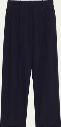 The Row Mune Double-Pleated Wool Straight-Leg Pants