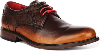 Justinreess England Dutton Mens Vintage Soft Classic Oxford Shoes (Brown, UK 9)