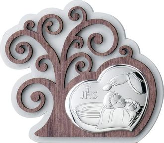 OEM Imagen Moderna Del &Aacute;ngel Guardi&aacute;n Plateado Sobre La Cuna Del &Aacute;rbol De La Vida Tama&ntilde;o: 15x13cm Sku: Vll330