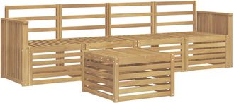vidaXL Conjunto De Sof&aacute;s De Exterior 5 Uds. Blanco Vidaxl