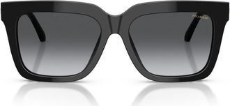 Versace Medusa 55mm Polarized Square Sunglasses in Black/grey Gradient Polar at Nordstrom