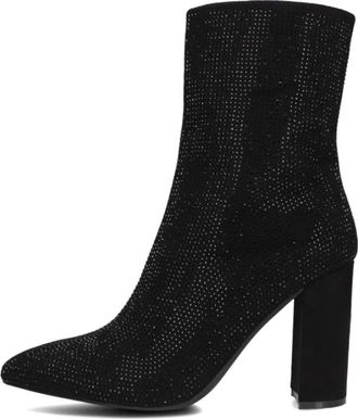 Omoda Zwarte enkellaarzen met elegante stijl - Dames - Laarzen met Hak - Zwart - 37 EU - Schoenen