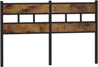 vidaXL Headboard Smoked Oak 150 cm Iron and Engineered Wood Vidaxl