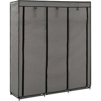 vidaXL Vidaxl - Armario Con Compartimentos Y Varillas Tela Gris 150x45x175 Cm