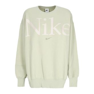 Nike Sweatshirts, female, Green, Size: L Oversized Crewneck Sweatshirt with Logo