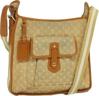 Louis Vuitton Mary Kate Messenger Mini Lin Beige Canvas Handbag (Pre-Owned)