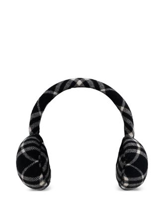 Burberry Calico check earmuffs - unisex - Wool/Cashmere/Polyurethane - S/M - Black