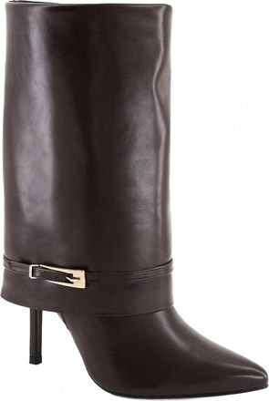 Andrea Womens Fold-Over Knee-High Boot In Dark Brown