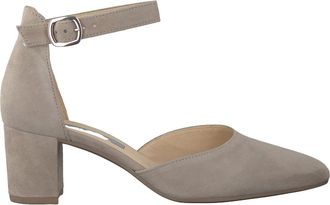 Gabor Schoenen, Dames, Beige, 42 EU, Su&egrave;de, Beige Su&egrave;de Pump met Enkelbandje