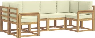 vidaXL Conjunto De Sof&aacute;s De Exterior 6 Uds. Blanco Y Crema Vidaxl
