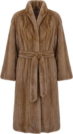 Cesare Gaspari Noir Luxe Jas - Dames - Jas met riem - Bruin - XS - Polyester - Jassen