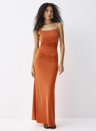 Twik Womens Gathered open back maxi dress