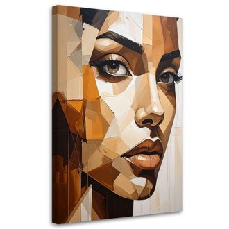 Feeby Cuadro En Lienzo, Retrato De Mujer Beige, 80x120