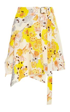 Carven Robot Flower Crepe Skirt Size XS