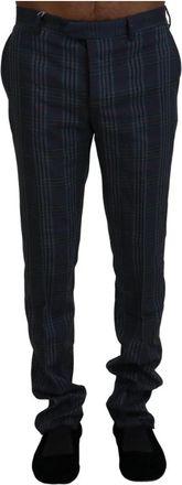 Bencivenga Elegante Multicolor Wollen Broek - Heren - Slim Fit Broeken - Grijs - S - Wol - Broeken