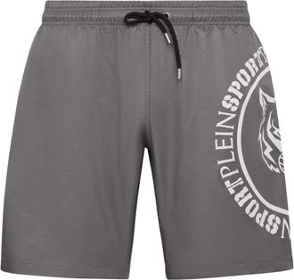 Plein Sport Swim-Trunks Carbon Tiger - Heren - Badpakken - Grijs - M - Polyester - Fitness